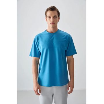 Tricouri barbati -  tricou supradimensionat - elastic - albastru cerulean