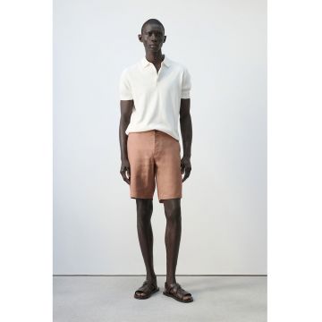 Bermude slim-fit din in Essentials - Roz somon