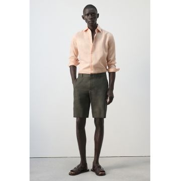 Bermude slim-fit din in Essentials - Verde padure