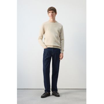 Blugi regular fit cu talie medie - Bleumarin