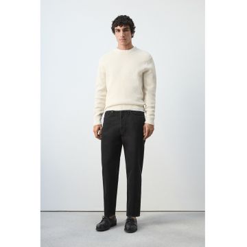Blugi relaxed fit cu talie medie - Gri antracit