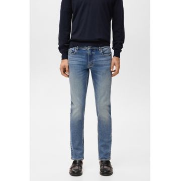 Blugi slim-fit cu aspect decolorat - Albastru lavanda