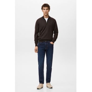 Blugi slim-fit cu talie joasa - Bleumarin