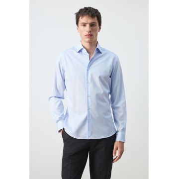 Camasa slim-fit din amestec de lyocell Essentials - Alb/Albastru deschis