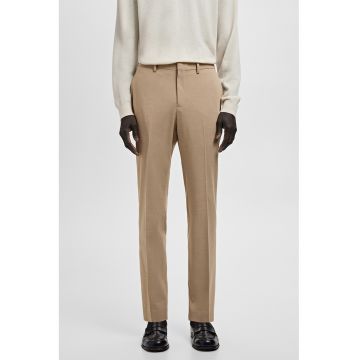Pantaloni eleganti cu croiala dreapta - Bej deschis