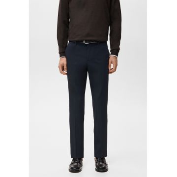 Pantaloni eleganti slim fit cu talie medie - Albastru ultramarin