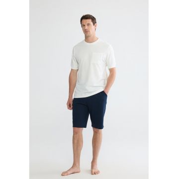 Pantaloni scurti de pijama din bumbac - Bleumarin