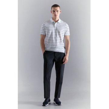 Pantaloni slim-fit cu talie medie - Bleumarin