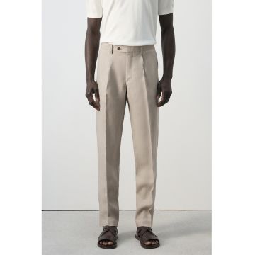 Pantaloni slim-fit din in Amalfi - Bej