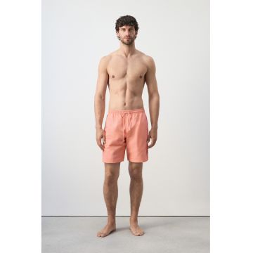 Pantaloni sucrti de baie cu snur si buzunare - Coral