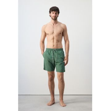 Pantaloni sucrti de baie cu snur si buzunare - Verde