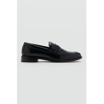 Pantofi loafer de piele ecologica - Negru