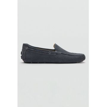 Pantofi loafer de piele intoarsa - Gri antracit