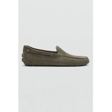 Pantofi loafer de piele intoarsa - Kaki