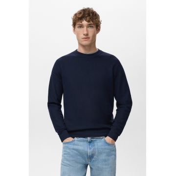 Pulover slim-fit cu model uni - Albastru ultramarin