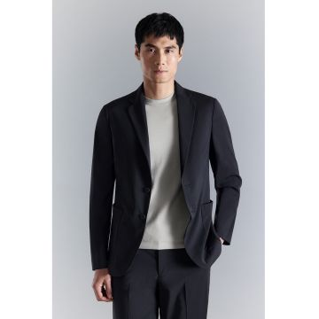 Sacou regular fit cu nasturi - Albastru ultramarin