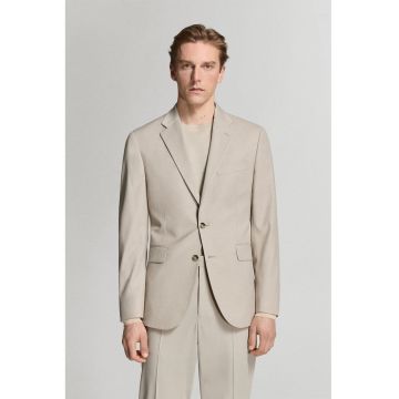 Sacou slim-fit cu revere decupate - Bej