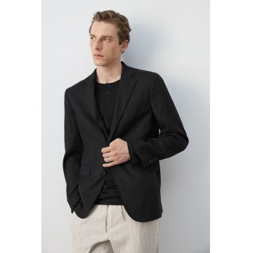 Sacou slim fit din amestec de in Amalfi - Negru