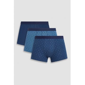Set de 3 perechi de boxeri - Albastru cobalt/Bleumarin
