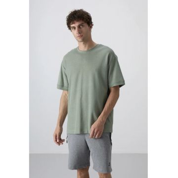 Tricou  barbati - croiala oversized - verde salvie - bumbac 93%