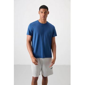 Tricou  barbati - croiala regular fit - elastic - albastru marocan - poliester-elastan