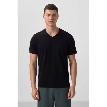 Tricou  barbati - elastic negru - bumbac si elastan