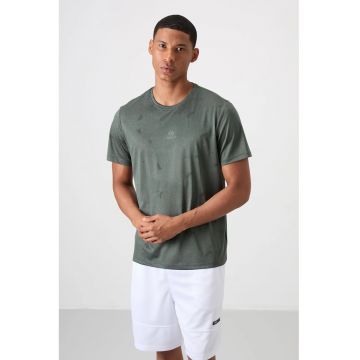 Tricou  barbati - model Bird's Eye - verde kaki - 100% poliester