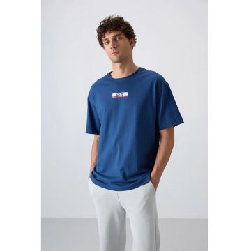 Tricou Barbati -  Oversized - Albastru Moroccan - 100% bumbac