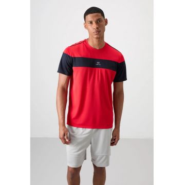 Tricou  barbati - rosu - 100% poliester - cu guler rotund