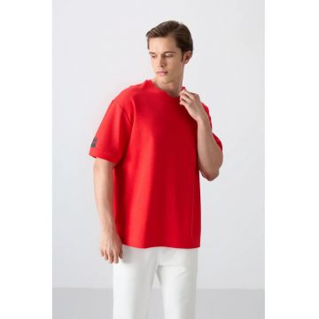 Tricou  barbati - supradimensionat - rosu - bumbac/poliester