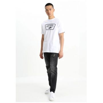 Tricou cu imprimeu logo si decolteu la baza gatului -