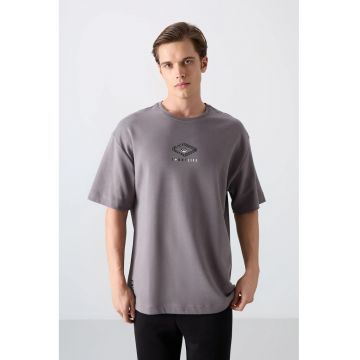 Tricou  Oversized - Gri ardezie - amestec de bumbac