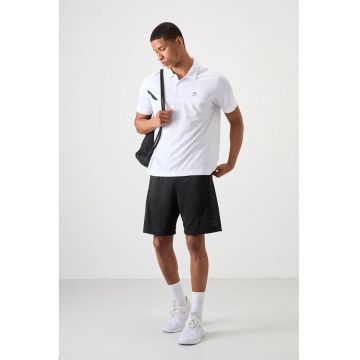 Tricou polo barbati -  alb - 100% poliester - cu buton