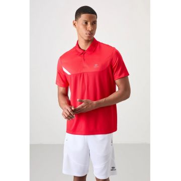 Tricou Polo Barbati -  rosu - 100% poliester - cu buton