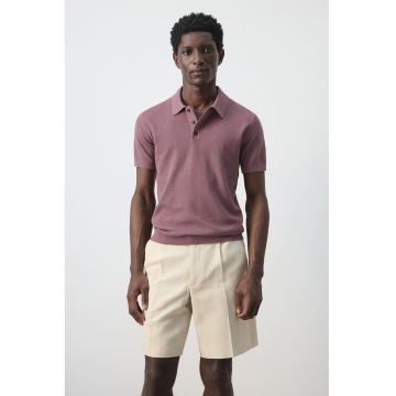 Tricou polo cu croiala regular-fit - Roz inchis