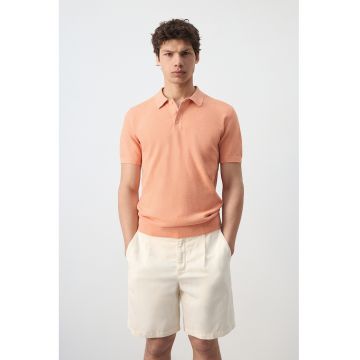 Tricou polo cu croiala regular-fit - Roz somon