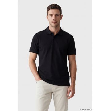 Tricou polo de bumbac - Negru
