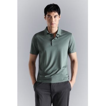 Tricou polo slim fit - Verde sparanghel