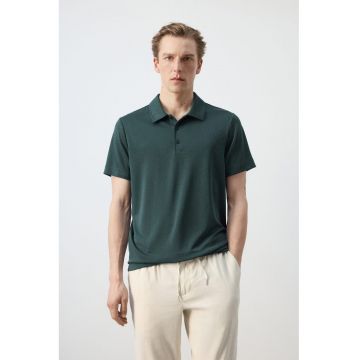 Tricou polo uni - Verde inchis