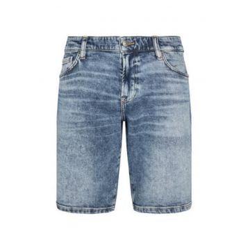 Blugi scurti barbati -  bumbac/elastan - albastru -