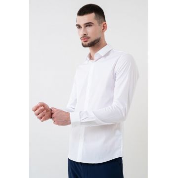 Camasa extra slim fit - Alb/Alb murdar