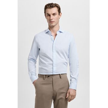 Camasa slim-fit din bumbac - Albastru azur