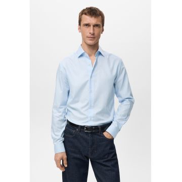 Camasa slim-fit din bumbac - Albastru pastel
