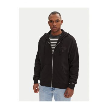 Hanorac barbati  negru - model cu fermoar
