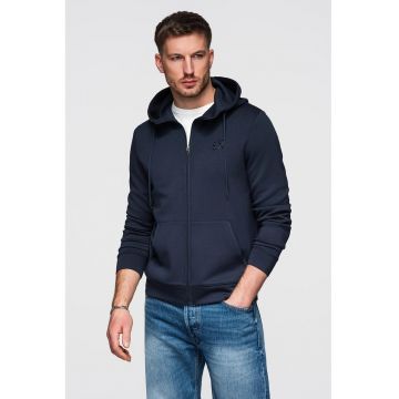 Hanorac regular fit cu fermoar - Bleumarin
