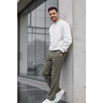 Pantaloni barbati casual  croiala lejera  kaki B01