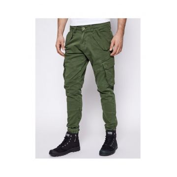 Pantaloni barbati -  slim fit - verde - bumbac
