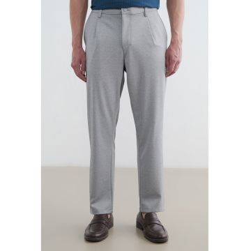 Pantaloni chino cu model uni - Gri deschis