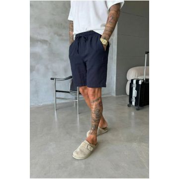 Pantaloni scurti din in  lejeri  albastri BG8005