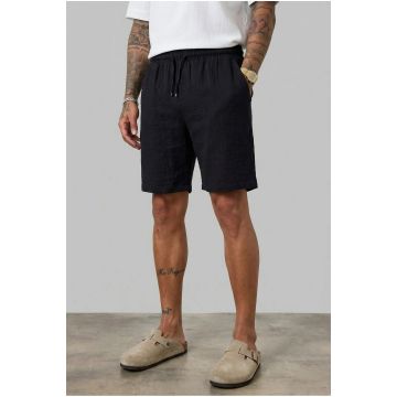 Pantaloni scurti din in  lejeri  negri BG8005